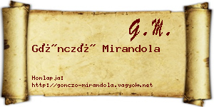Göncző Mirandola névjegykártya